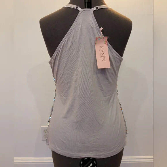 NWT Silver Sequin Tank Top - Picture 6 of 11